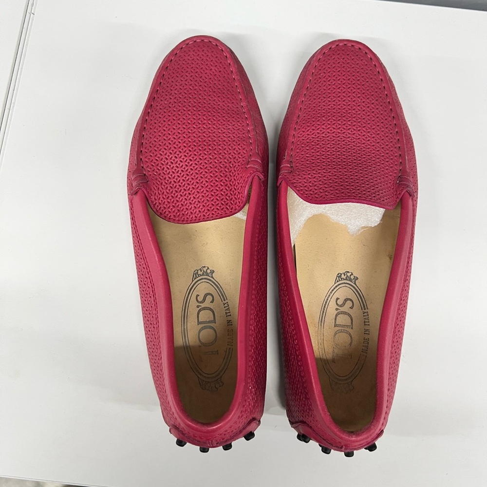 Tod's Pink Woven Loafers